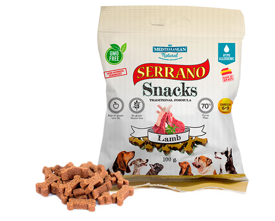 Serrano Snacks para perros bolsa cordero Mediterranean Natural .jpg