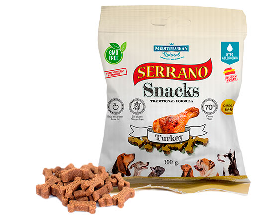 Serrano Snacks para perros bolsa pavo Mediterranean Natural .jpg